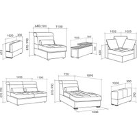 П-образный диван Треви Гранд (зеленый)