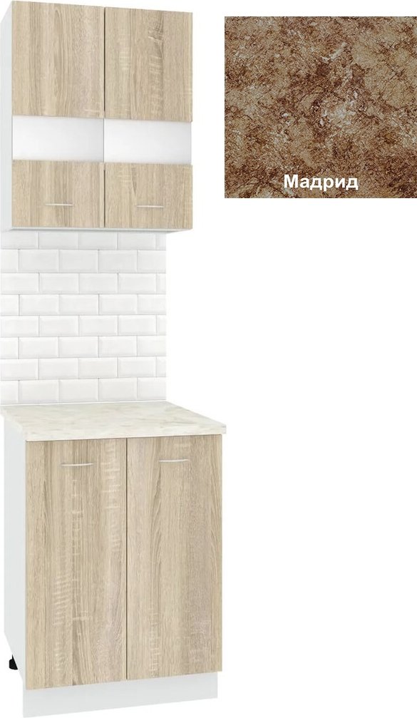 

Готовая кухня Кортекс-мебель Корнелия Экстра 60рс2д (дуб сонома/мадрид)