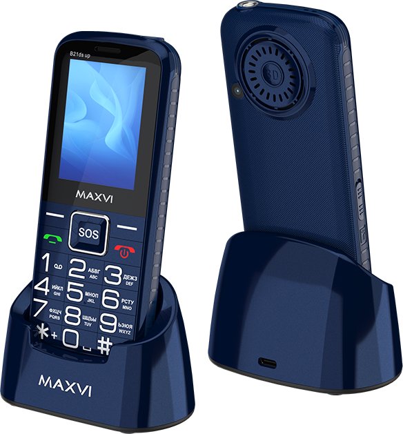 Кнопочный телефон Maxvi B21ds Up (синий)