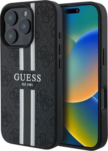 

Чехол для телефона Guess PU 4G Stripes (MagSafe) для iPhone 16 Pro GUHMP16LP4RPSK