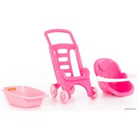 Коляска для кукол Полесье Pink Line 3х1 42842