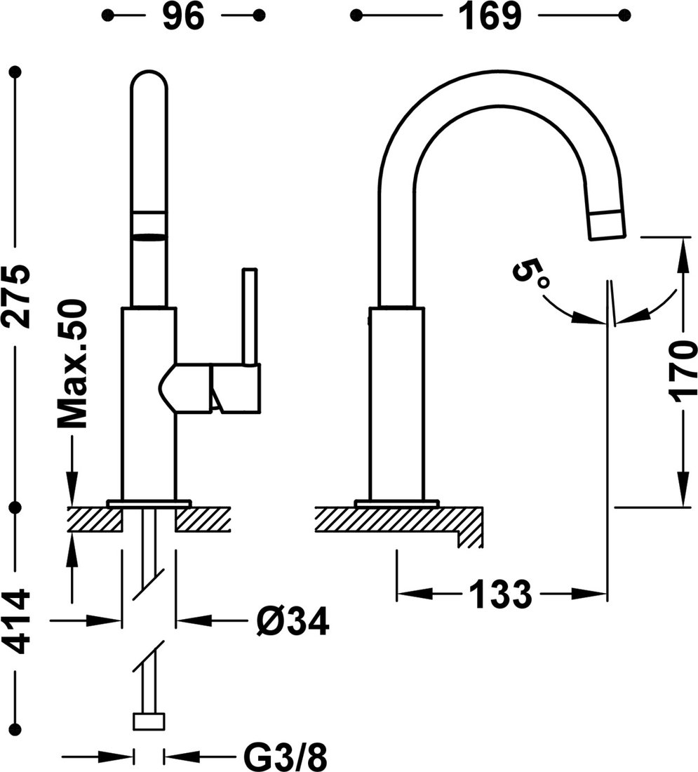 

Смеситель Tres Study 26290403Nm