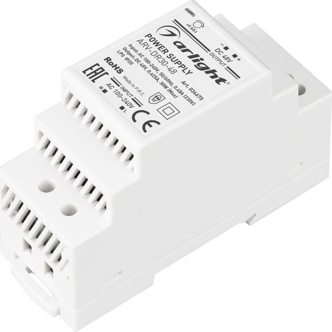 Блок питания Arlight ARV-DR30-48 48V 30W IP20 0.6A 034675