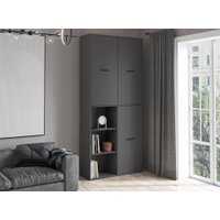 Шкаф распашной Интерлиния Skill-20 (3) (антрацит/антрацит)