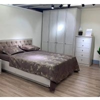 Кровать Глазов Paola Люкс с патиной (ясень анкор светлый/Furor Brown Grey патина)