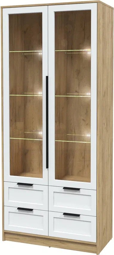 

Шкаф-витрина Интерлиния Концепт Тренд КТ-ШВ2 с подсветкой (дуб золотой/белый)