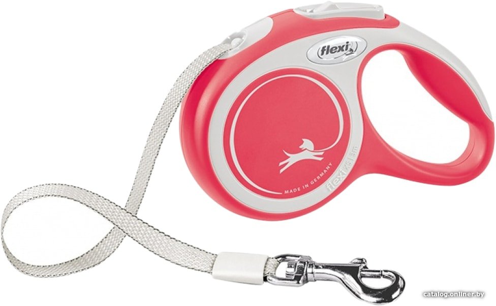 Поводок-рулетка Flexi New Comfort S Tape 5 м (красный)