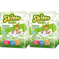 Набор одноразовых пеленок Skippy Green впитывающие 60x90 (2x30 шт)