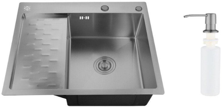 Кухонная мойка РМС MRK-6350BL-R (с дозатором)