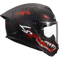 Мотошлем LS2 FF820 Rapid III Kaiju II (M, черный/красный/белый)