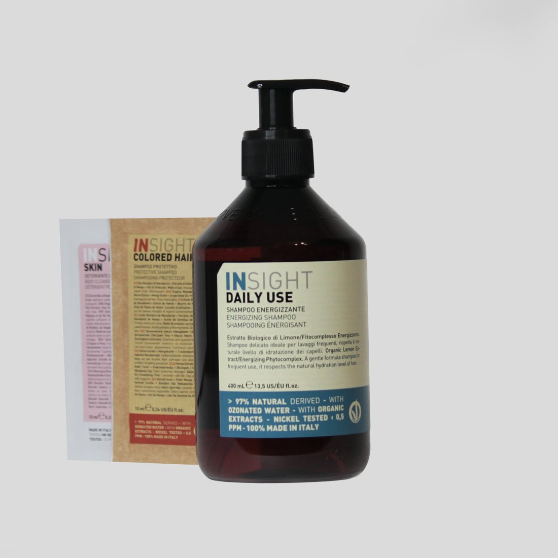 

Набор средств Insight Daily Use MIDU037 (Шампунь для ежедневного использования Energizing Shampoo IDU037 400 мл + PMIN008 + PMIN020)