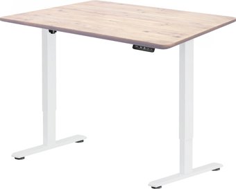 Стол с регулировкой высоты ErgoSmart Wooden Electric Desk Prime 1300х750х27 мм (прямой край, дуб беленый/белый)