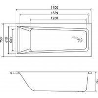 Ванна Lauter Versailles 170x75 21070075 (с ножками и лицевым экраном)