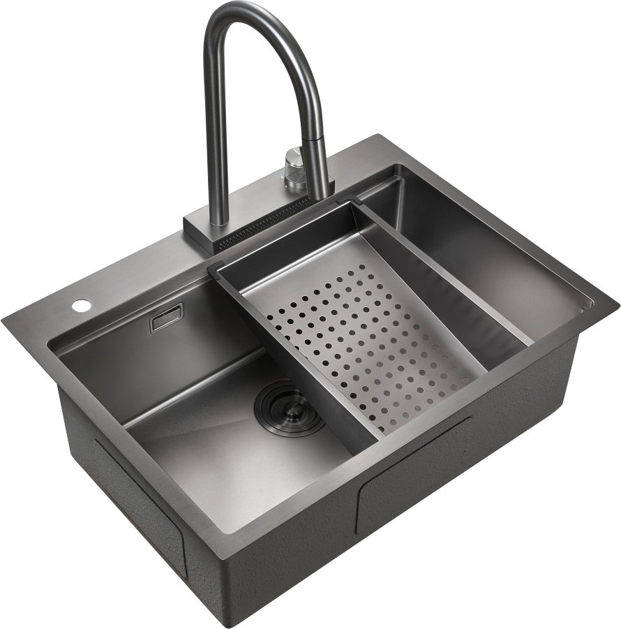 

Кухонная мойка Milacio Denia 68 Steel MC.77419 (сталь вороненая)