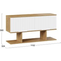 Шкаф распашной Трия Хилтон с полкой 1100 (дуб крафт золотой/белый матовый)