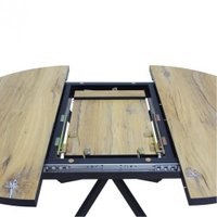 Кухонный стол Виста Парма 100x100/135 (нокс дуб/муар черный)