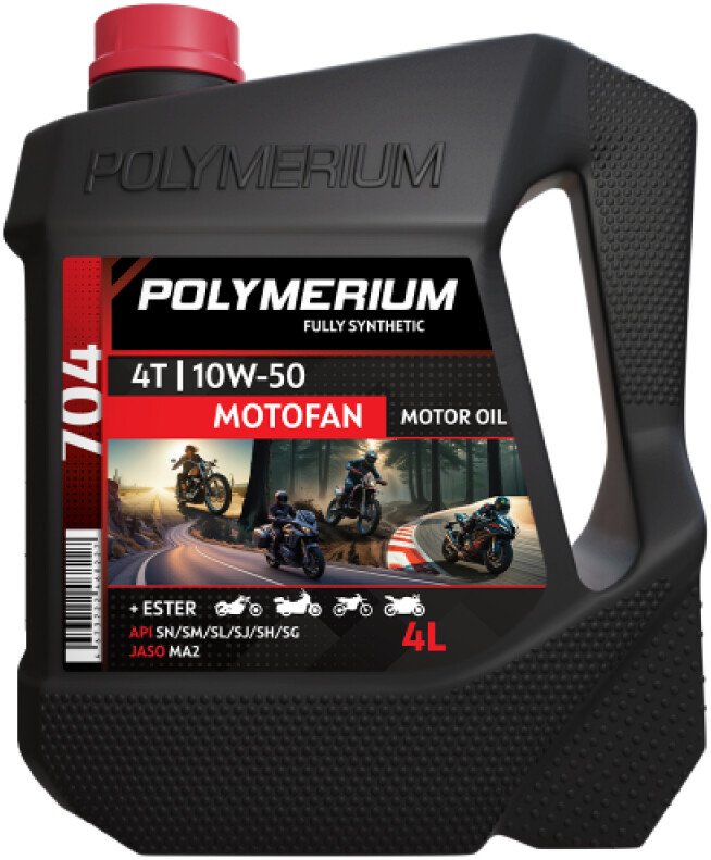 Моторное масло Polymerium Motofan 704 10W-50 4T 4л