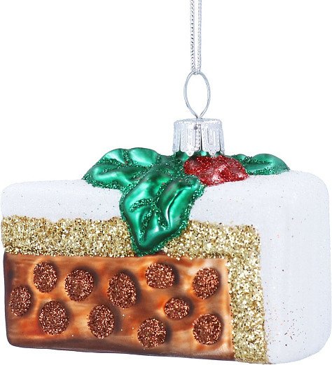 

Елочная игрушка Gisela Graham All Glass Кусок рождественского торта 00992