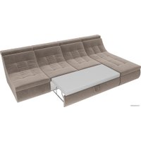 Модульный диван Лига диванов Холидей люкс 105556 (велюр, коричневый)