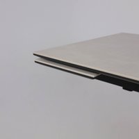 Кухонный стол Lepremo AV 2111 МДФ+керамика раздвижной 1200-1800x800 (серый матовый Carmen Light Grey/черный)