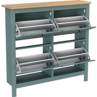 Тумба для обуви Mio Tesoro Сага 113x108 2.08.10.180.16 (темно-бирюзовый/ясень)