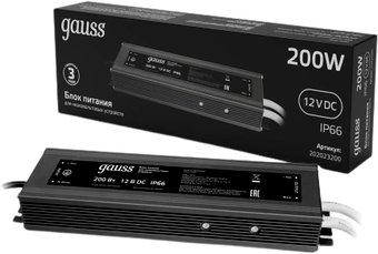 Блок питания Gauss 200W 12V IP66 202023200