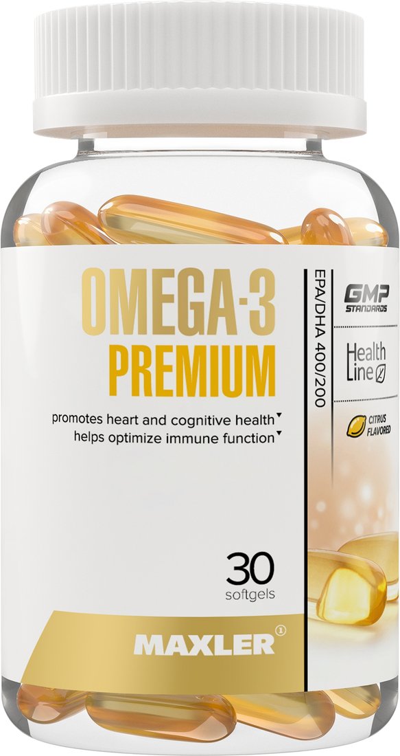 

БАД Maxler Omega-3 Premium EPA/DHA 400/201 (30 капсул, цитрус)