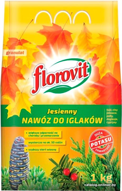 Удобрение Florovit Для хвойных осенний гранулированное (1 кг, мешок)