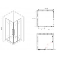 Душевой уголок Abber Schwarzer Diamant AG02100BDTH