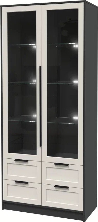 

Шкаф-витрина Интерлиния Концепт Тренд КТ-ШВ2 с подсветкой (антрацит/кашемир)