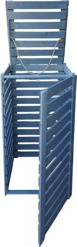 Бокс для мусорного контейнера Четыре Солнца Деревянный (серый)