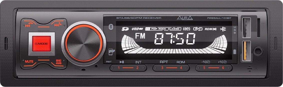 

USB-магнитола Aura Fireball-103BT