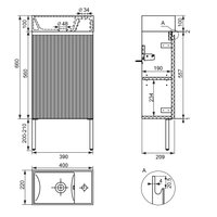  Wellsee Тумба под умывальник 3 в 1 WC Area 221803003 (тумба/матовый бежевый, раковина/глянцевый белый, ножки/нержавеющая сталь) в Бресте