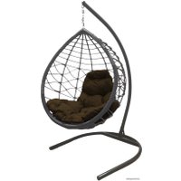 Подвесное кресло M-Group Капля Лори 11530305 (серый ротанг/коричневая подушка)