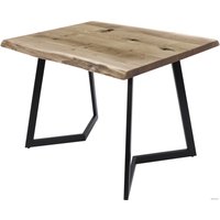 Кухонный стол Buro7 Уиллис 110 (с обзолом и сучками, дуб беленый/черный)