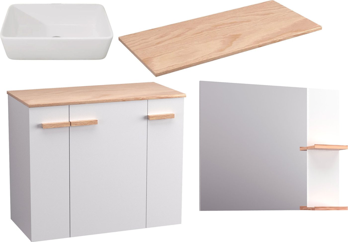 

Lauter Комплект мебели для ванной Adri тумба, столешница, раковина 21674A (зеркало, 79 см, белый глянец)