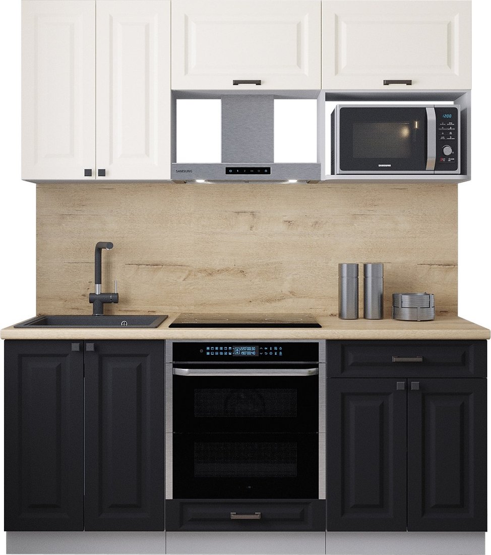 

Готовая кухня Интерлиния Мила Деко 1.8 (черный/белый/дуб бунратти)