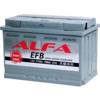 Автомобильный аккумулятор ALFA EFB 77 R+ (77 А·ч) + Бесплатная диагностика подвески или -30% на замену масла