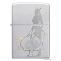 Зажигалка Zippo Satin Chrome Devilish Ace 48658