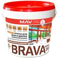 Краска MAV Brava ВД-АК-1035Д 1 л (белый полуглянцевый)