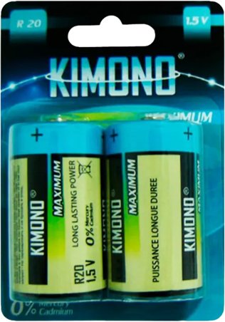 Батарейка Kimono R20/BL2 D 2шт