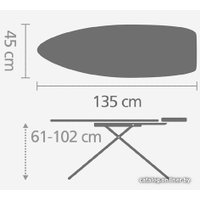 Гладильная доска Brabantia D 134x45 см 108945 (лаванда/каркас серый металлик)