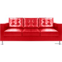 Диван Brioli Дилли клетка трехместный (экокожа, mango 312)