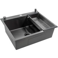 Кухонная мойка Futur FK 6050 Eco Embossing Pop-up Roll plus (Black Nano)