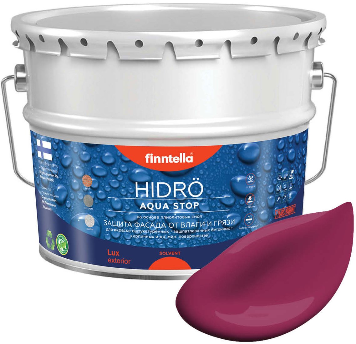 

Краска Finntella Hidro Kirsikka F-14-1-9-FL126 9 л (фиолетовый)