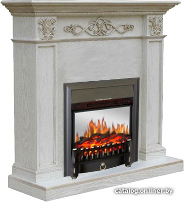

Каминокомплект Smolcom Verona STD-ASP с Fobos-S Lux BL LT (белый дуб, патина золото)