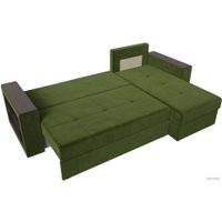 Угловой диван Лига диванов Дубай лайт правый 114168 (микровельвет зеленый)