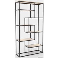 Стеллаж Hype Mebel Зиг-Заг-2 100x170 (черный/древесина белая)