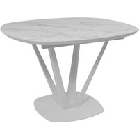 Кухонный стол Listvig Merlin 110-150х75 (МДФ+HPL-пластик белый Monte Belo/белый)