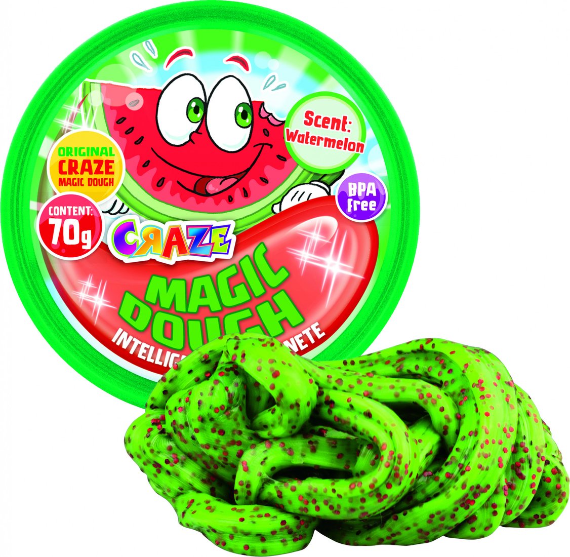 

Тесто для лепки Craze Magic Dough Попрыгунчик Фруктовая фантазия Арбуз 35368.B (зеленый)
